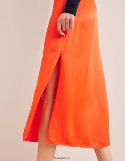 apranga lt Boden moterys satino kolonų sijonas vyšninis pomidoras 284XZZ1452