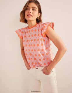 apranga lt Boden moterys siuvinėta pom apdaila arbūzų punšas 284XZZ1800