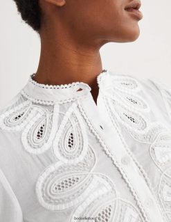 apranga lt Boden moterys siuvinėti marškiniai baltas 284XZZ1782