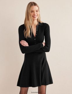 apranga lt Boden moterys šonkaulių detalė megzta mini suknelė juodas 284XZZ1299