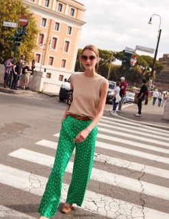 apranga lt Boden moterys spausdintos užtraukiamos kelnės pievos žalias ir krintantis taškas 284XZZ330