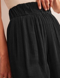 apranga lt Boden moterys suglamžytos plačios kelnės juodas 284XZZ1632