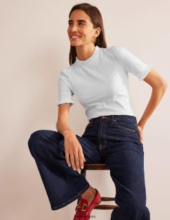 apranga lt Boden moterys Superminkšti marškinėliai su detalėmis baltas 284XZZ107