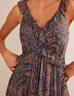 apranga lt Boden moterys surišama raukta maxi suknelė lengvasis laivynas ir rūmai 284XZZ13