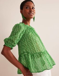 apranga lt Boden moterys susirinko blizgantis žoržeto viršus laimo ir saulėtekio pop 284XZZ118