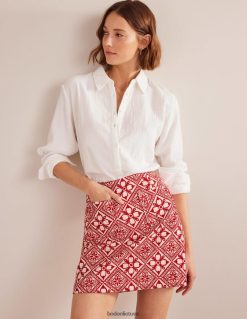 apranga lt Boden moterys tekstūruotos a-line mini puansetija ir blokas 284XZZ1225