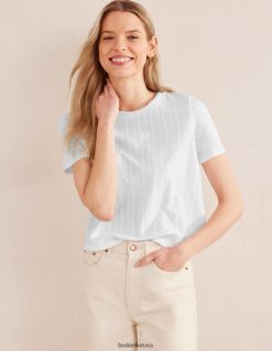 apranga lt Boden moterys tekstūruotos trikotažo marškinėliai baltas 284XZZ1899