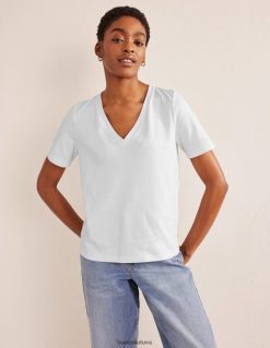 apranga lt Boden moterys tobuli marškinėliai su V formos iškirpte baltas 284XZZ1080