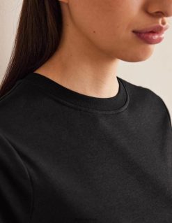 apranga lt Boden moterys tobuli medvilniniai kirpti marškinėliai juodas 284XZZ2116