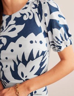 apranga lt Boden moterys trikotažinė midi suknelė nugaroje safyro ir ąžuolo terasa 284XZZ968