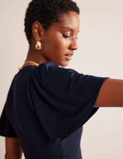 apranga lt Boden moterys V formos iškirptė džersio midi suknelė karinis jūrų laivynas 284XZZ7