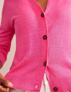 apranga lt Boden moterys V formos iškirptės lininis megztinis festivalio rožinė 284XZZ2004