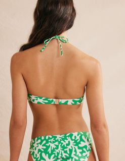 apranga lt Boden moterys wrap sagtimi bandeau top žalia ir abstrakti lapija 284XZZ1630