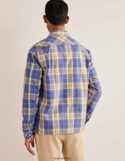 apranga lt Boden vyrų laisvalaikio medvilniniai langiniai marškinėliai korsikos mėlynas čekis 284XZZ3535