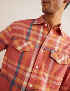 apranga lt Boden vyrų laisvalaikio medvilniniai langiniai marškinėliai raudonas čekis 284XZZ3558