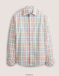 apranga lt Boden vyrų ruoželiniai marškinėliai iškirpta apykakle ekru ir kamejo rožinis čekis 284XZZ3540