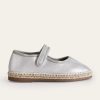 avalynė lt Boden mergaites drobės apdailos espadrilės metalinis sidabras 284XZZ826