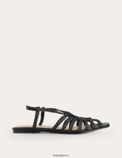 avalynė lt Boden moterys austi daugiasluoksniai plokšti sandalai juodas 284XZZ696