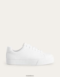 avalynė lt Boden moterys plokščios formos treniruokliai baltos spalvos oda 284XZZ686