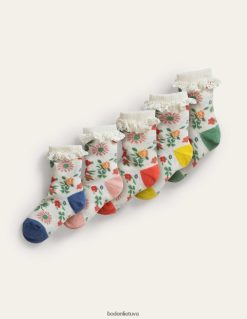 priedas lt Boden mergaites pūkuotos kojinės 5 pak daugialypis gėlių 284XZZ2730